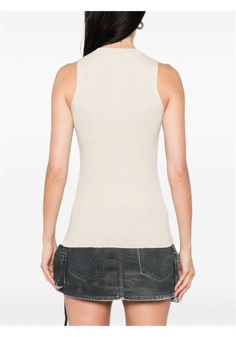White ribbed sleeveless top Rick owens - women RICK OWENS | RP02E4635RIBM21